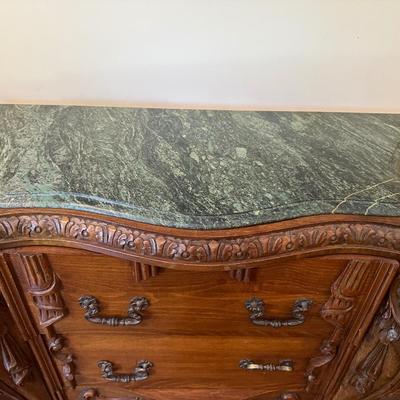 Louis XV Style Marble Top Chest of (3) Drawers