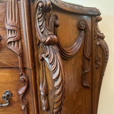 Louis XV Style Marble Top Chest of (3) Drawers