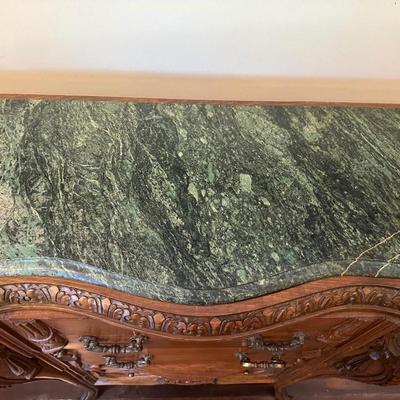Louis XV Style Marble Top Chest of (3) Drawers