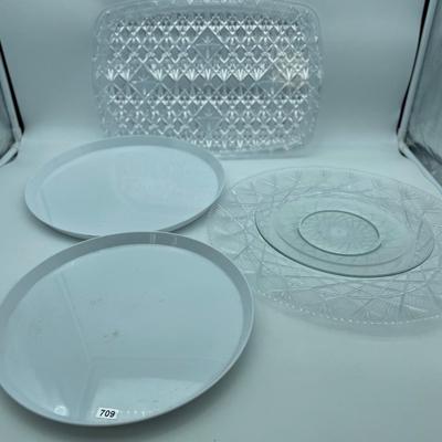 Plastic serving dishes