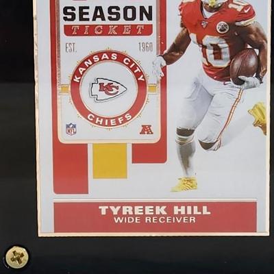 Kansas City Chiefs 3 card plaque, Tyreek Hill, Patrick Mahomes II, Travis Kelce