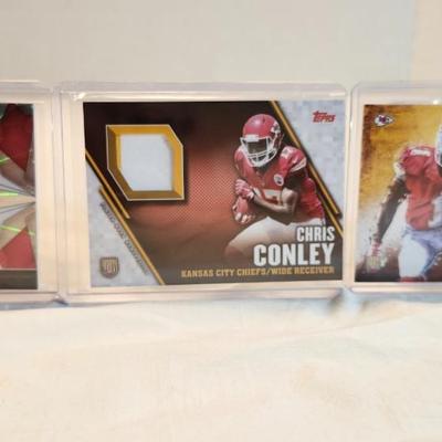 Kansas City Chiefs 3 card plaque 2004, and 3 Patch Cards