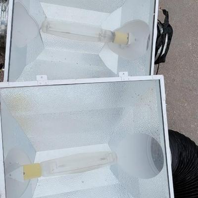 Lot of grow lights, exhaust fan, vent tube