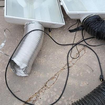 Lot of grow lights, exhaust fan, vent tube