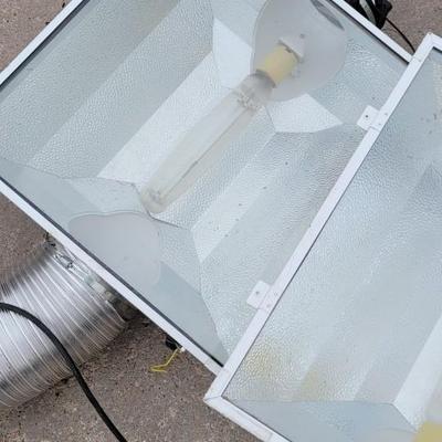Lot of grow lights, exhaust fan, vent tube