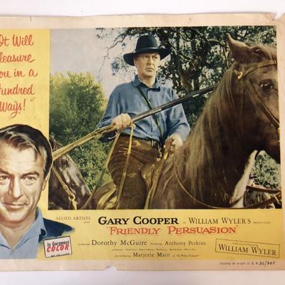 Friendly Persuasion original 1956 vintage lobby card
