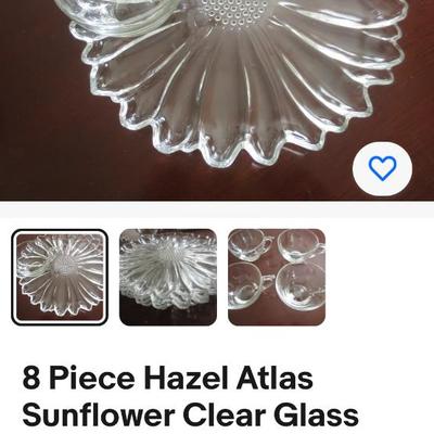 Hazel Atlas Sunflower plates & cups
