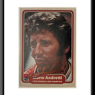 Mario Andretti signed trading card