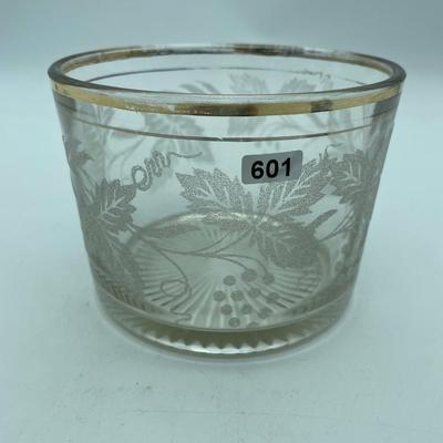 Vintage Libby gold rimmed leaves & grapes ice bucket