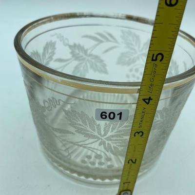 Vintage Libby gold rimmed leaves & grapes ice bucket