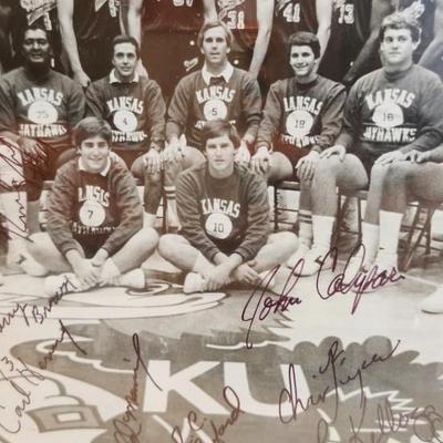 1983-84 Kansas Jayhawks basketball signed picture KU