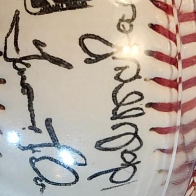 1992 Kansas City Royals Team Stamped Facsimile Signed Autographed Baseball Trammell w/ G Brett