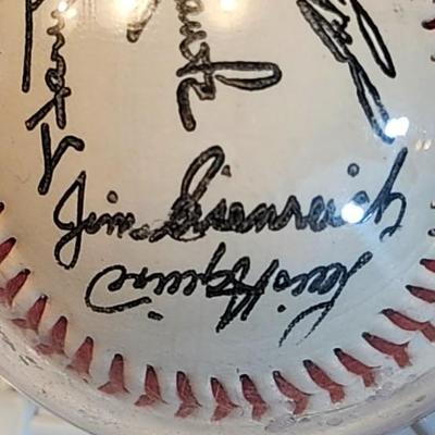 1992 Kansas City Royals Team Stamped Facsimile Signed Autographed Baseball Trammell w/ G Brett
