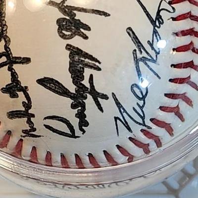 1992 Kansas City Royals Team Stamped Facsimile Signed Autographed Baseball Trammell w/ G Brett