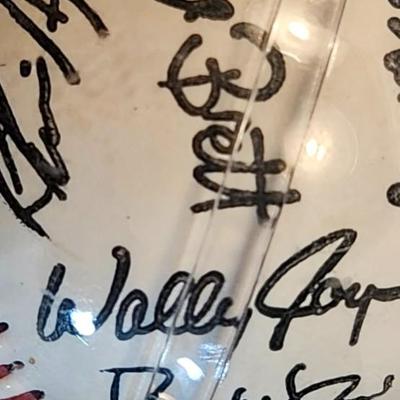1992 Kansas City Royals Team Stamped Facsimile Signed Autographed Baseball Trammell w/ G Brett