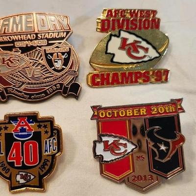 Lot of KC Kansas City Chiefs NFL Football Hat Lapel pins, Game day