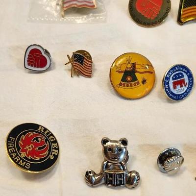 Vintage Lot Pin Back Lapel Enamel Pins