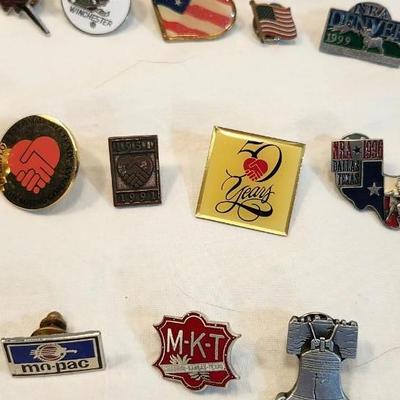 Vintage Lot Pin Back Lapel Enamel Pins
