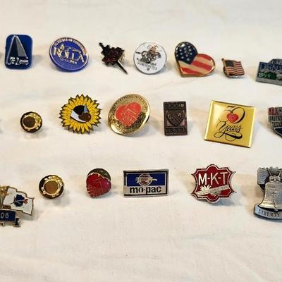 Vintage Lot Pin Back Lapel Enamel Pins