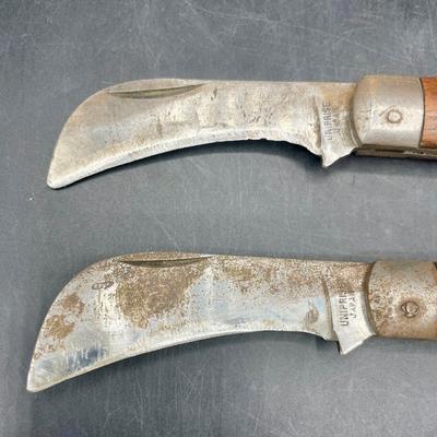 Pair of Vintage Uniprise Hawk Bill Jack Knives