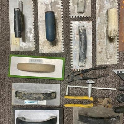 Tool Lot: Tile Trowels, Floats and associated tools