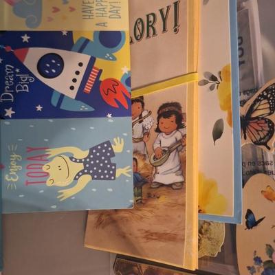 Greeting cards and shoebox size container
