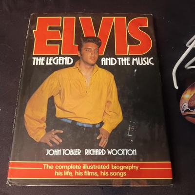 ELVIS COFFEE TABLE BOOK AND A LEGEND IN LIGHTS GUITAR
