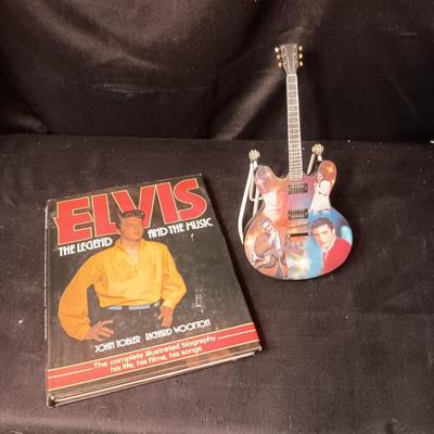 ELVIS COFFEE TABLE BOOK AND A LEGEND IN LIGHTS GUITAR