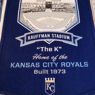 Kansas City Royals Lot with Kansas City Royals 15" x 24" Kauffman Stadium Banner
