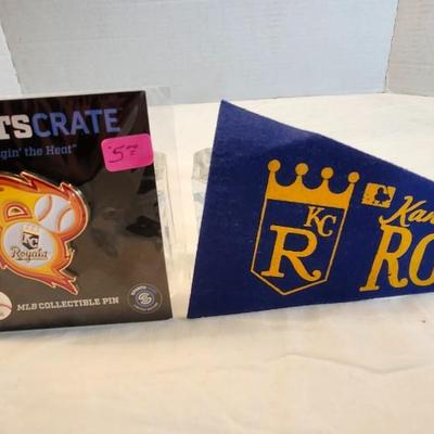 Kansas City Royals Lot with Kansas City Royals 15" x 24" Kauffman Stadium Banner