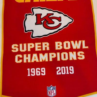 Kansas City Chiefs 2-Time Super Bowl Champions 24'' x 36'' Dynasty Banner
