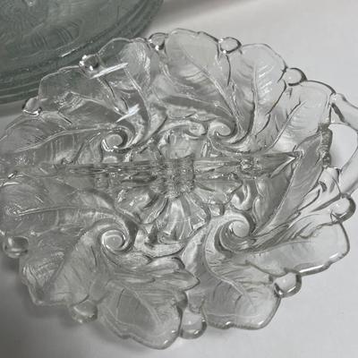 Mixed Lot of Clear Glass = luncheon plates and 3 bowls