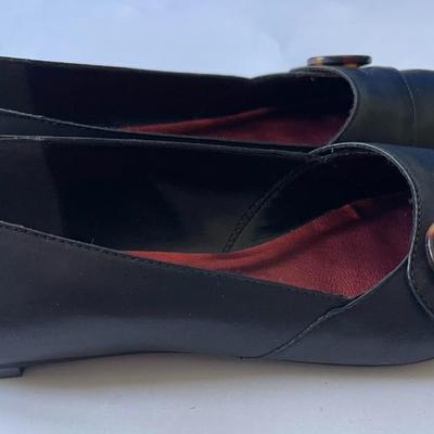 Brand New Soho Lab Black Leather Flats (Size 7)