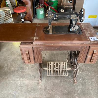Vintage Damascus Sewing Machine and Cabnet