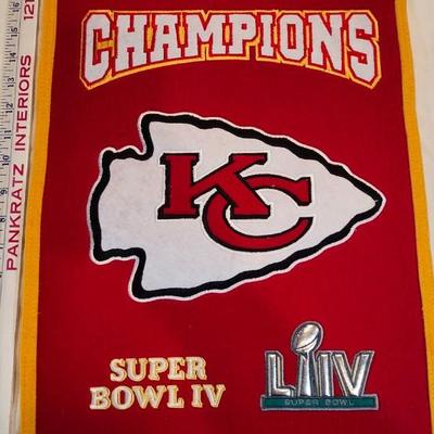 Two Kansas City Chiefs wool LIIV Banner