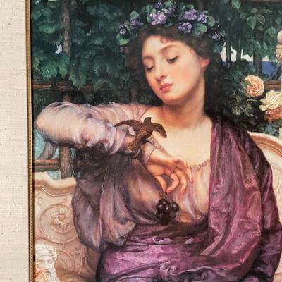 Libra and Her Sparrow by Edward John Pointer Giclee Oil on Canvas Framed 34” x 42”