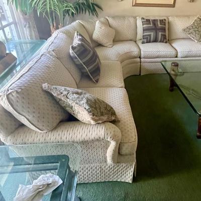 Large Sectional Creamy White Couch - pristine condition