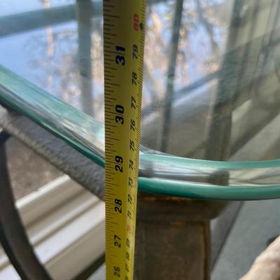 Entry or Sofa Table - Glass Top With Cast Iron Frame and Legs