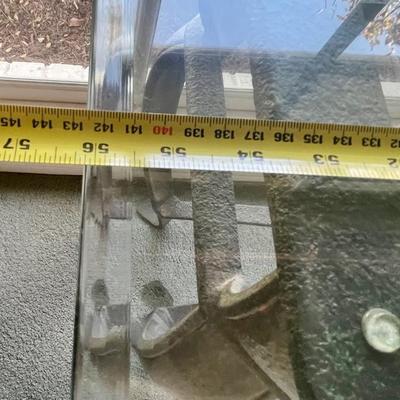 Entry or Sofa Table - Glass Top With Cast Iron Frame and Legs