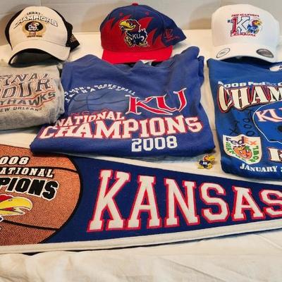 Kansas Jayhawks, 2008 t-shirts, cap, Banner, and 2022 cap