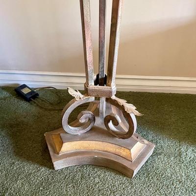 Empire Style Metal Torchere - Tall Floor Lamp With Cast Iron Body