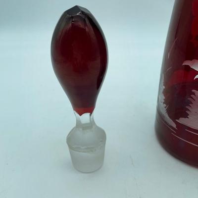 Gorgeous burgundy decanter w/stopper