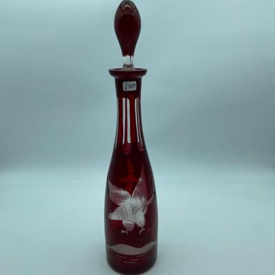 Gorgeous burgundy decanter w/stopper
