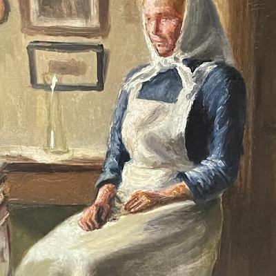 KAJ STEENBUCH BRANDT (1886-1948) Oil Painting on Canvas Frame Size 21" x 24.5" in VG Preowned Condition as Pic'd.