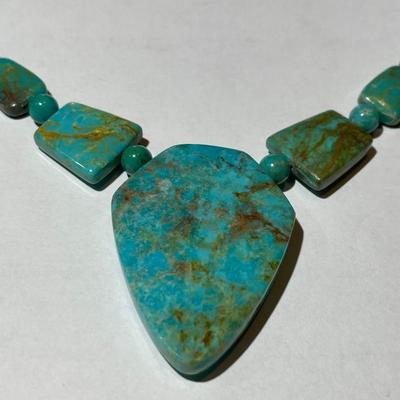Jay King (DTR) Sterling Silver New Never Used Fashion Turquoise Pendant/Beads 18"-20" Adjustable Necklace Preowned from an...