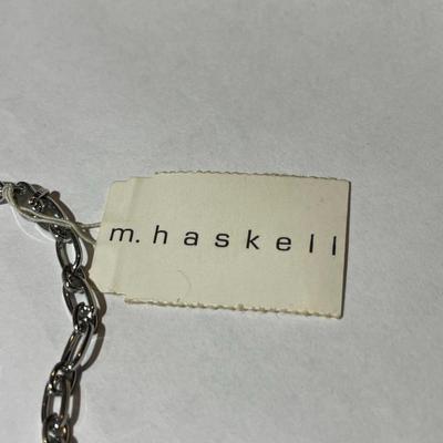 Vintage Miriam Haskell (Unsigned) Silver-tone Metal Rhinestone Crystal Necklace w/Paper Tag as Pictured.
