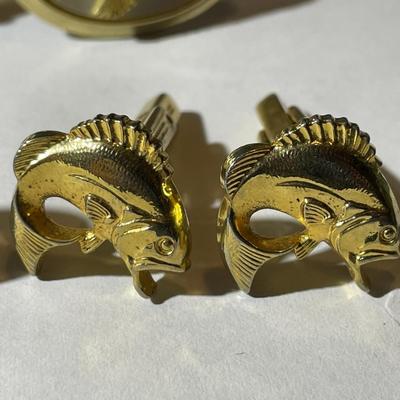 4-Vintage Pair of Fish & Game Cufflinks in VG Preowned Condition as Pictured.