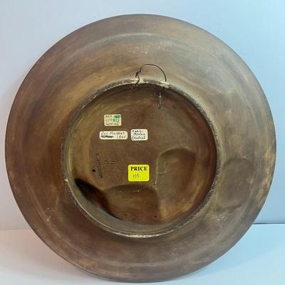 Very Rare Terracotta Men in the Pub/Wine Cellar 13-1/4" Plate by Johann Maresch Austria 1840 in VG Preowned Condition.