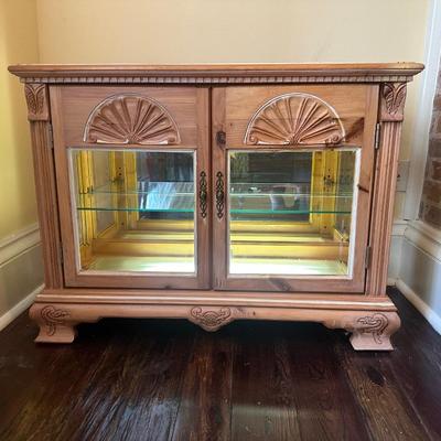 Pulaski Pine Display Cabinet with Bottom Light