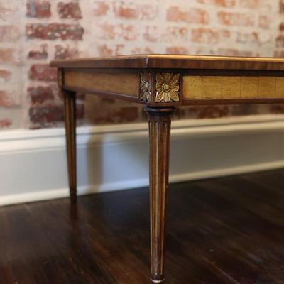 Maitland-Smith Cocktail Table w/ Painted Glass & Gold Gilding (See Description)
